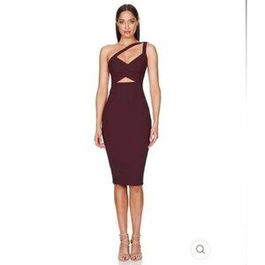 Nookie Coco Midi XXL 12 Muscat Burgundy Strappy Dress NEW